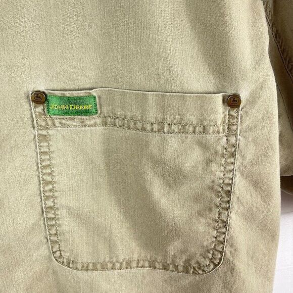 Vintage John Deere Button Shirt L Work Uniform Mechanic Farm Ranch Cowboy Casual - Picture 3 of 7